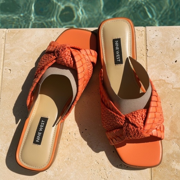 Nine West Olson 3 Slide Sandals Women’s Size 6 *Bright Orange* NEW With Box - Picture 8 of 13